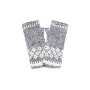 9315 Women's Vail Diamond-patterned Wool Handknit Winter Half Mittens